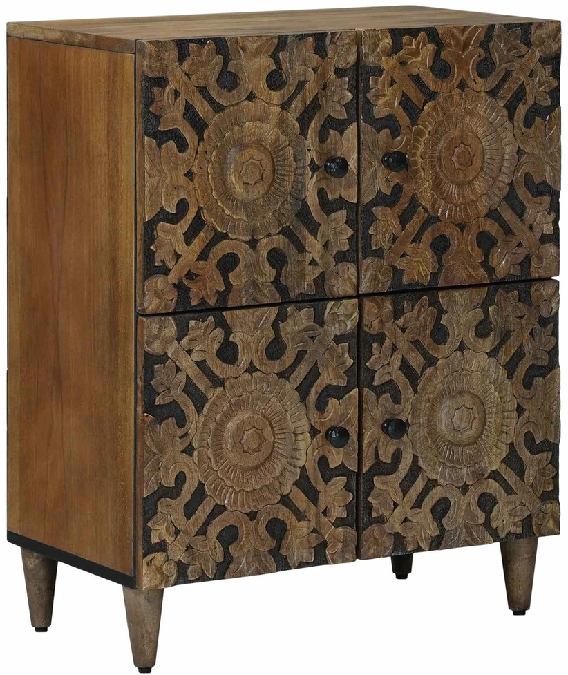 Kabalas su saugykla Ruda 60 x 33,5 x 75 cm Kietas mango medis