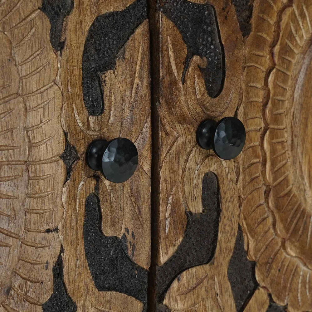 Kabalas su saugykla Ruda 60 x 33,5 x 75 cm Kietas mango medis