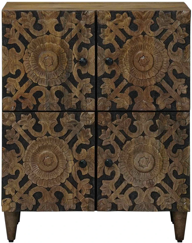Kabalas su saugykla Ruda 60 x 33,5 x 75 cm Kietas mango medis