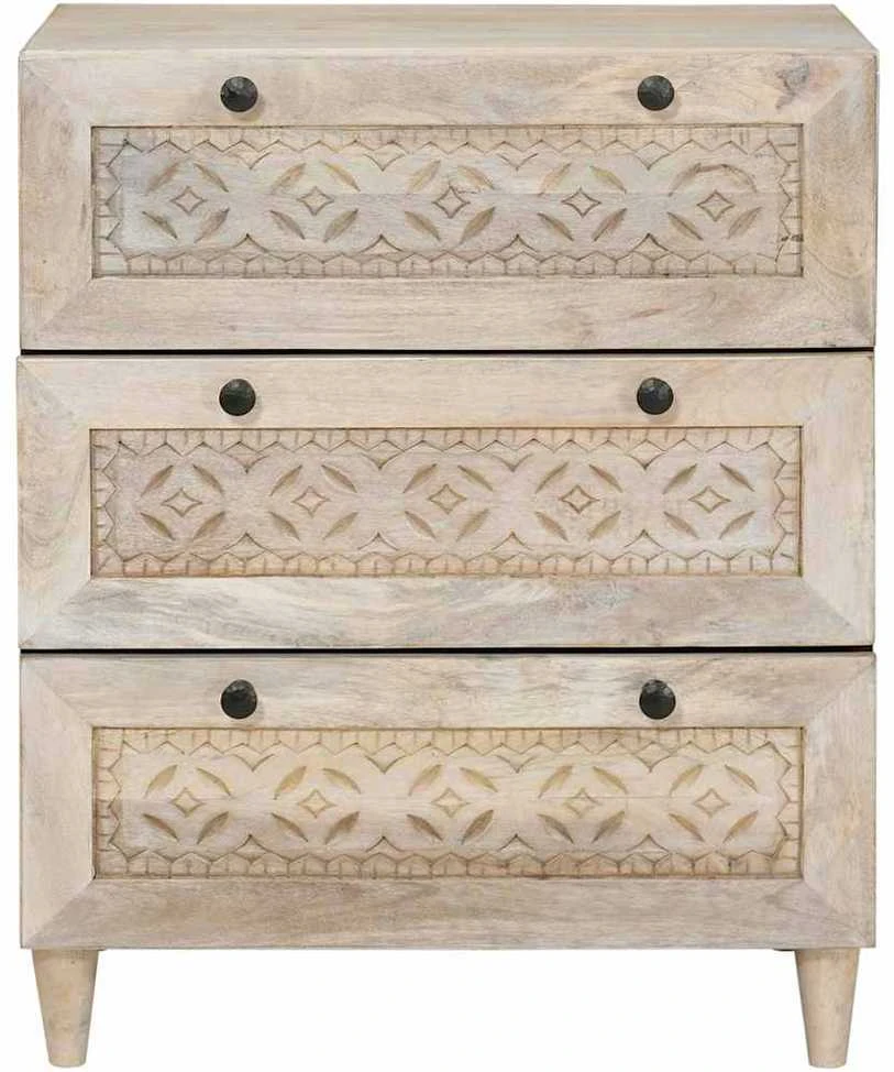 Kabalas 60 x 33 x 75 cm mango medienos masyvas Balta