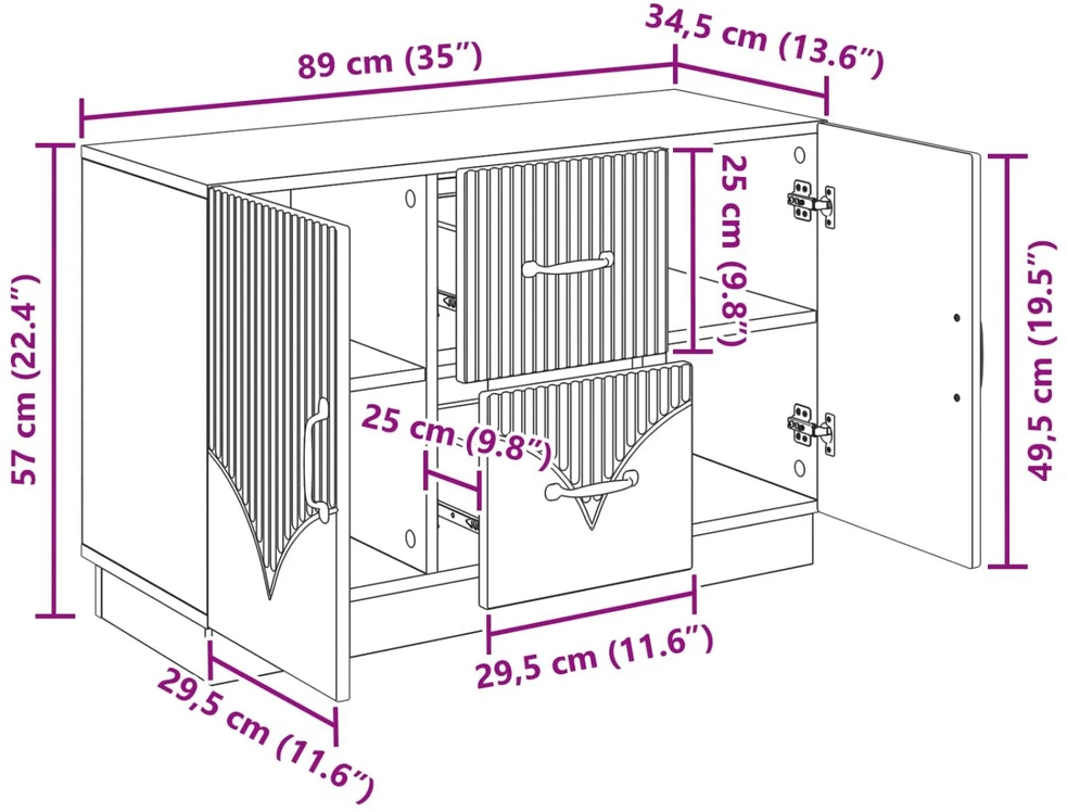 Kabalas Balta 89 x 34,5 x 57 cm Apdirbta mediena