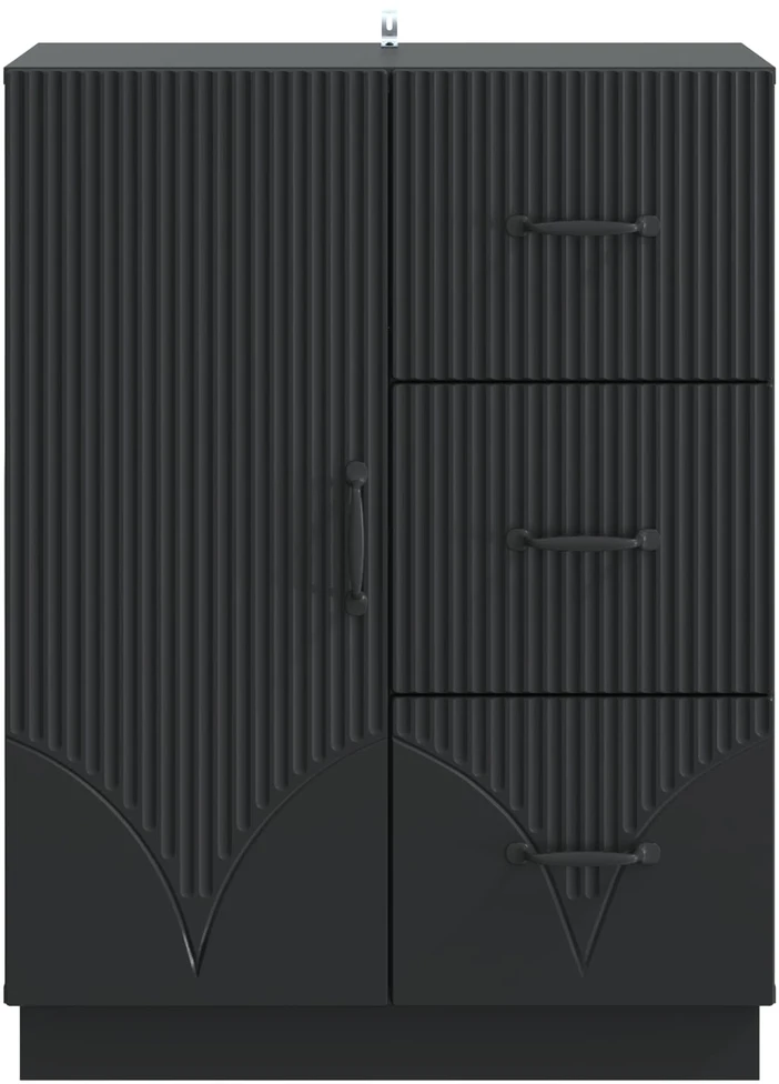 Kabalas su stalčių Juoda 66 x 34,5 x 87 cm Apdirbta mediena