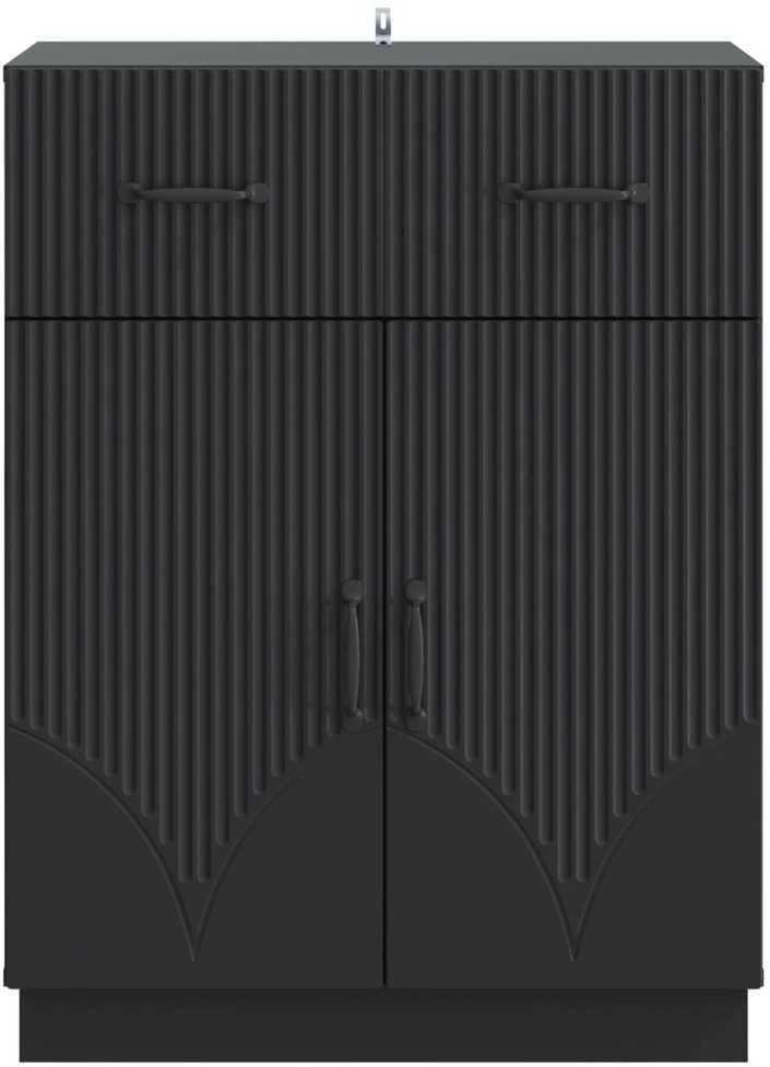 Kabalas su stalčių Juoda 66 x 34,5 x 87 cm Apdirbta mediena