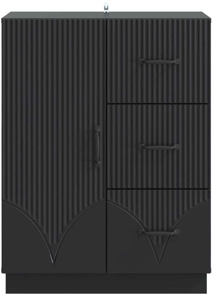 Kabalas su stalčių Juoda 66 x 34,5 x 87 cm Apdirbta mediena