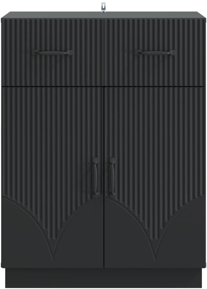 Kabalas su stalčių Juoda 66 x 34,5 x 87 cm Apdirbta mediena