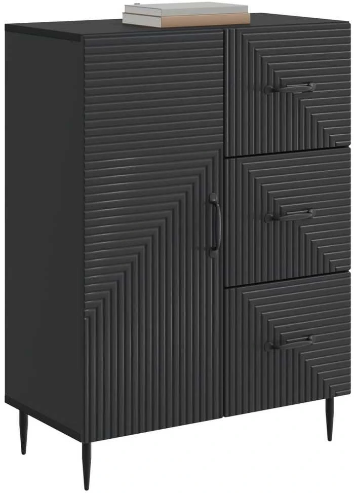 Kabalas su stalčių Juoda 66 x 34,5 x 89,5 cm Apdirbta mediena