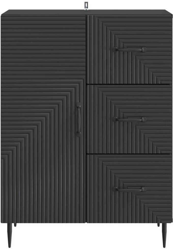 Kabalas su stalčių Juoda 66 x 34,5 x 89,5 cm Apdirbta mediena