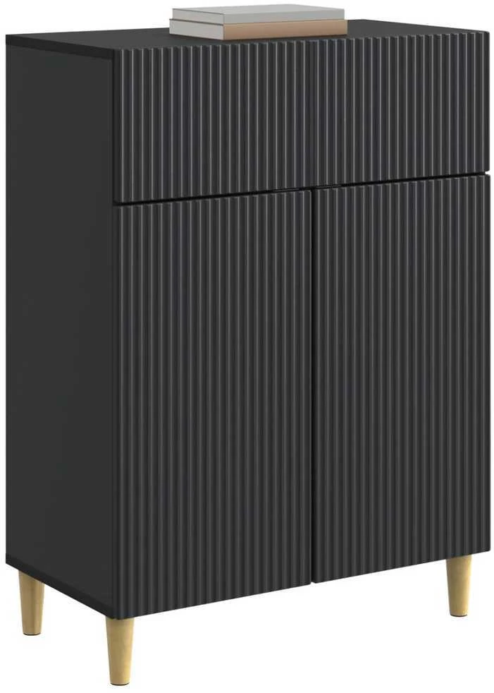 Kabalas su stalčių Juoda 66 x 34,5 x 90 cm Apdirbta mediena