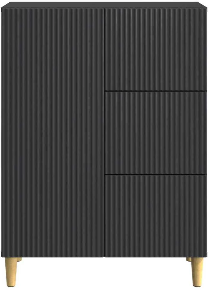 Kabalas su stalčių Juoda 66 x 34,5 x 90 cm Apdirbta mediena