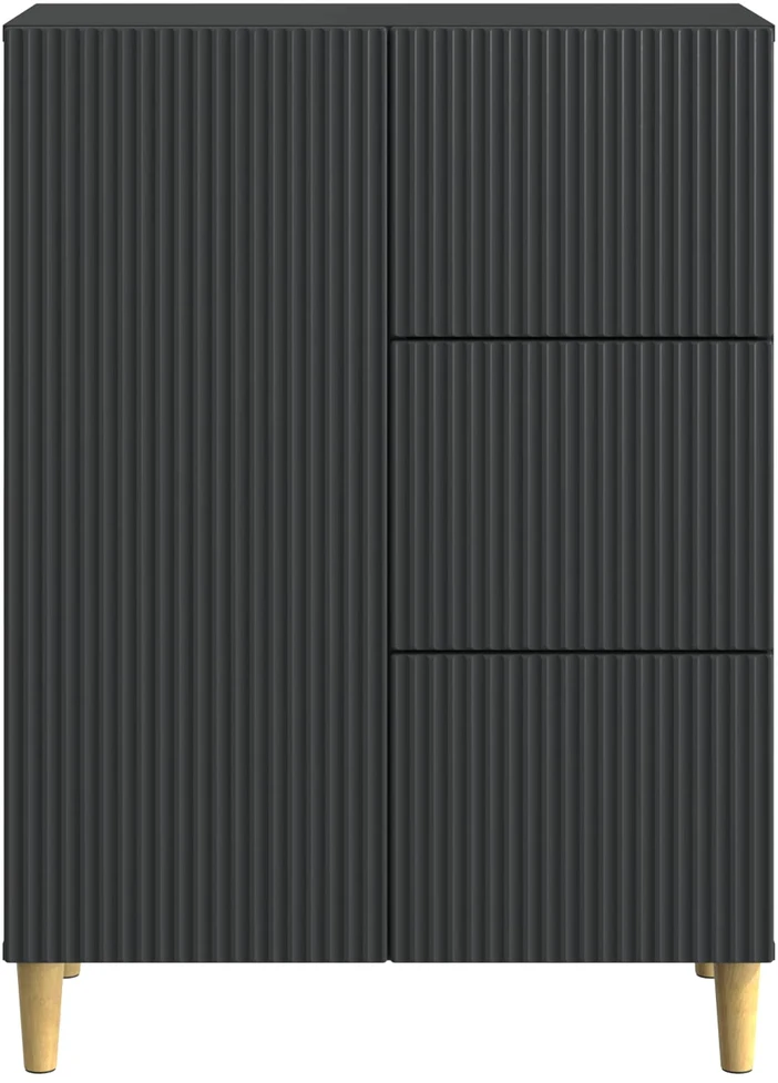 Kabalas su stalčių Juoda 66 x 34,5 x 90 cm Apdirbta mediena