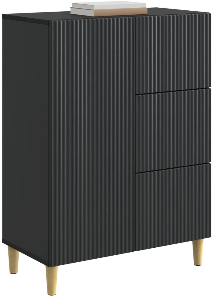 Kabalas su stalčių Juoda 66 x 34,5 x 90 cm Apdirbta mediena