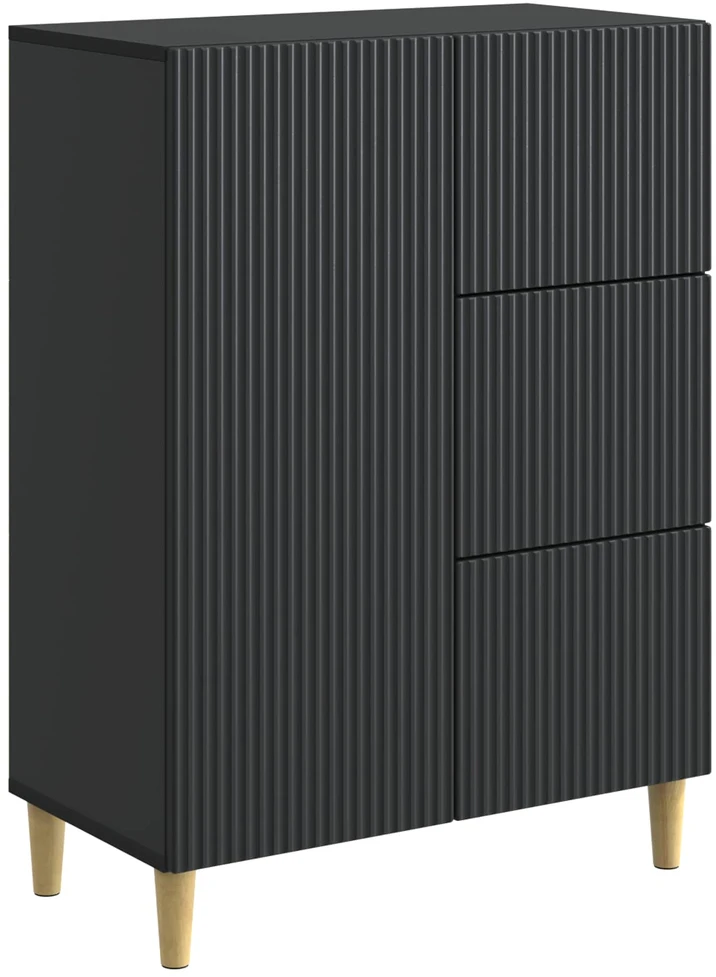 Kabalas su stalčių Juoda 66 x 34,5 x 90 cm Apdirbta mediena