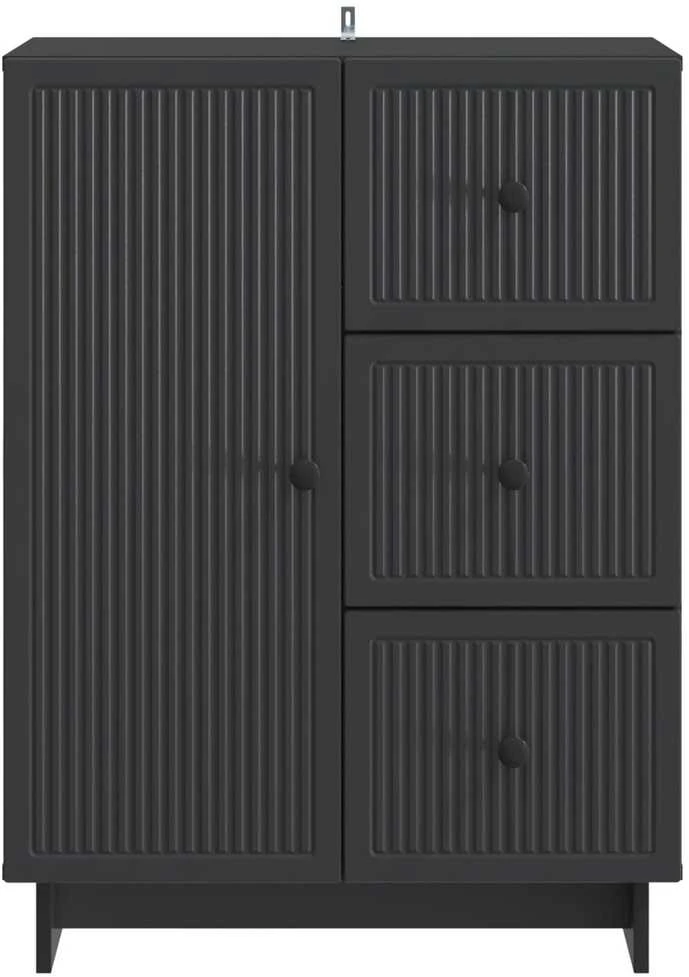 Kabalas su stalčių Juoda 66 x 34,5 x 90 cm Apdirbta mediena