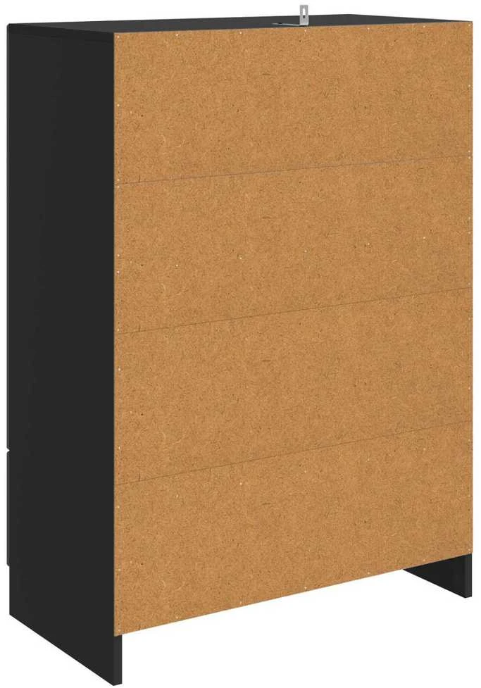 Kabalas su stalčių Juoda 66 x 34,5 x 92 cm Apdirbta mediena