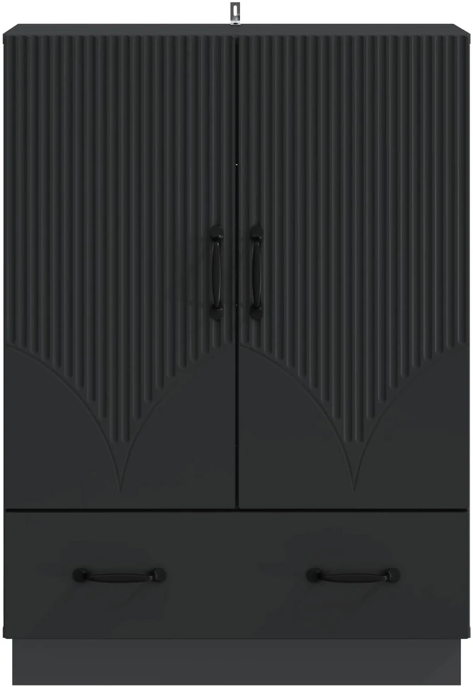 Kabalas su stalčių Juoda 66 x 34,5 x 92 cm Apdirbta mediena