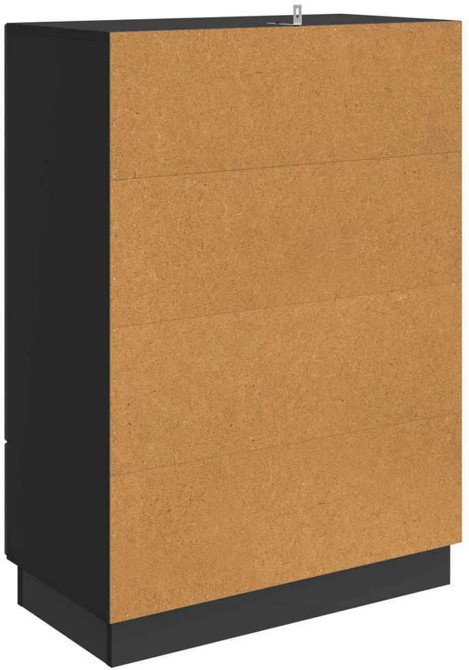 Kabalas su stalčių Juoda 66 x 34,5 x 92 cm Apdirbta mediena
