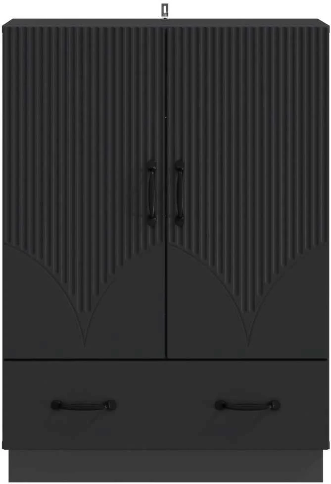 Kabalas su stalčių Juoda 66 x 34,5 x 92 cm Apdirbta mediena