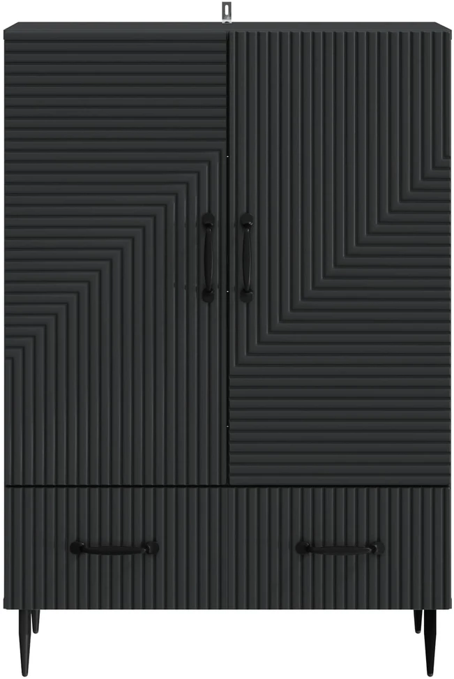 Kabalas su stalčių Juoda 66 x 34,5 x 95 cm Apdirbta mediena