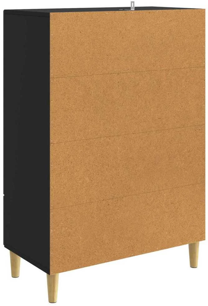 Kabalas su stalčių Juoda 66 x 34,5 x 95 cm Apdirbta mediena