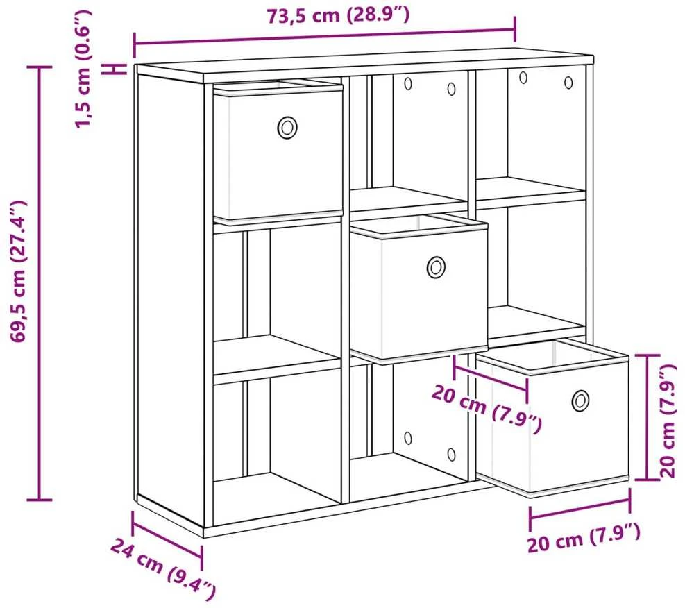 Kabalas Rūkyta ąžuolas 73,5 x 24 x 69,5 cm