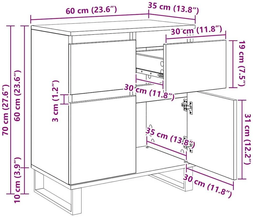Kabalas Senovinis medis 60 x 35 x 70 cm