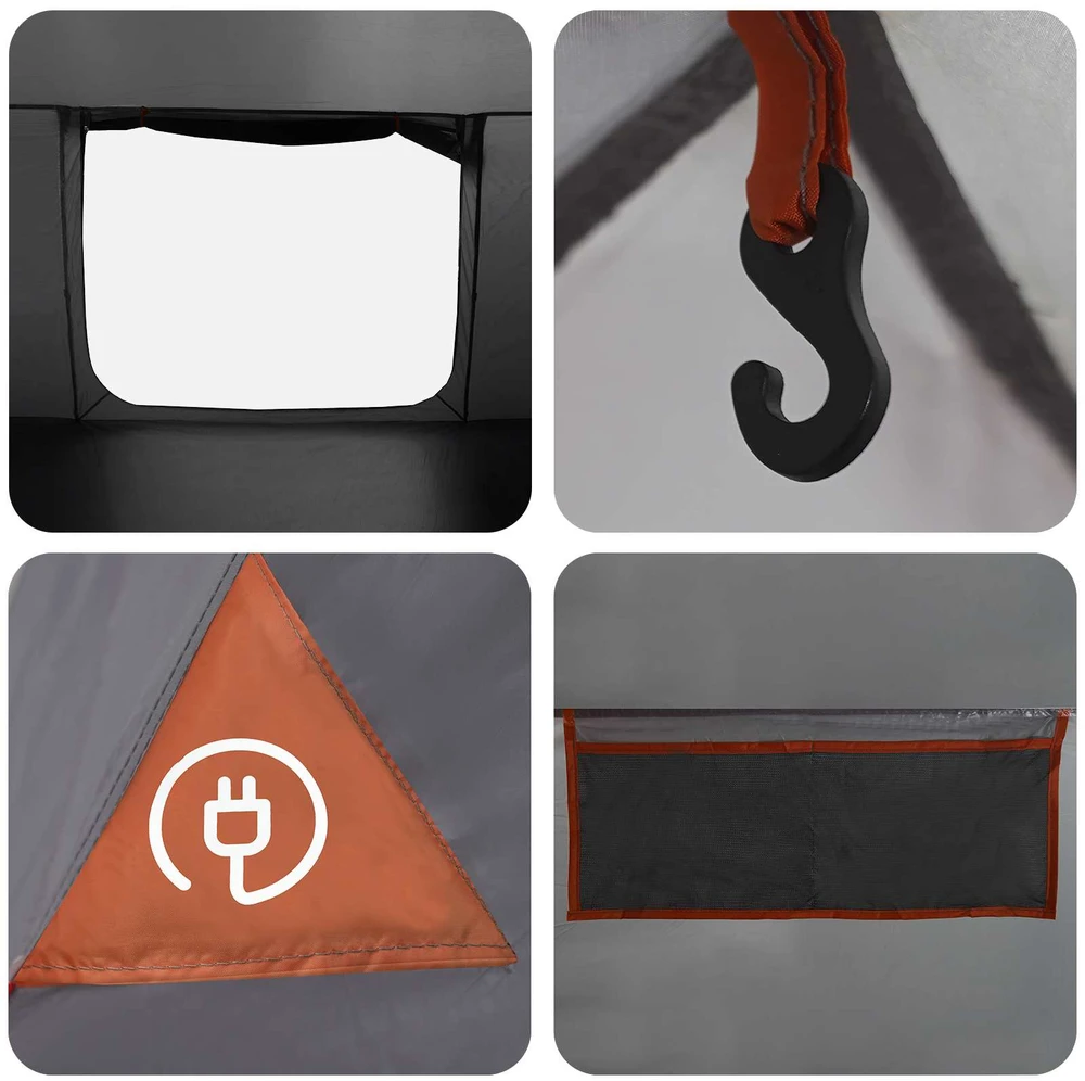 Kabanas palapinė 4 asmeniui Pilka ir oranžinė Poliesteris