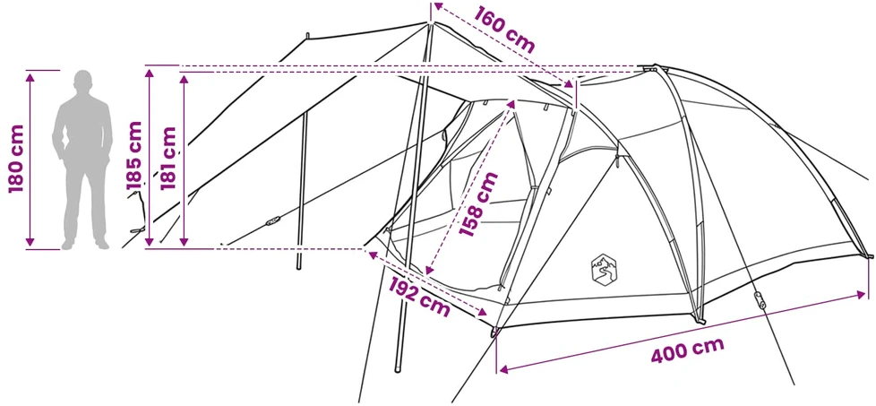 Kabanas palapinė Žalia 6 asmenims Poliesteris ir plienas