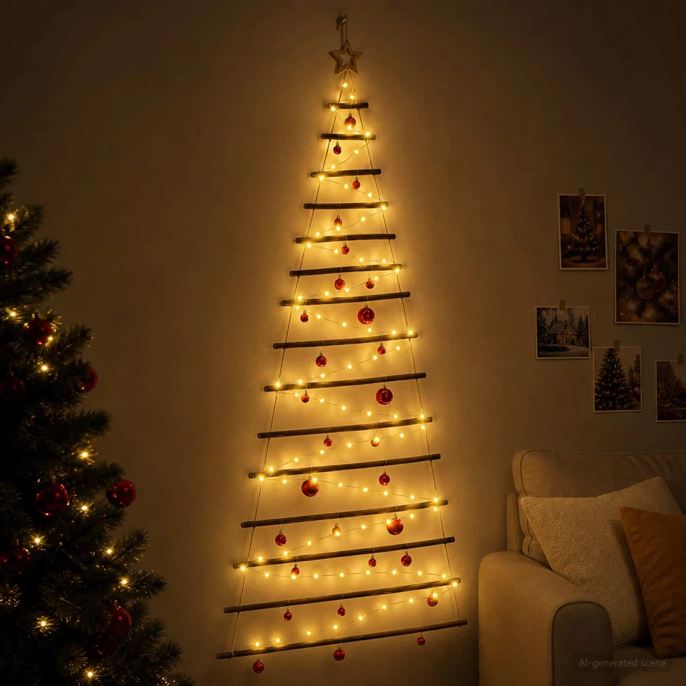 Kabančios Kalėdų eglutės su žaisliukais 210 cm 130 LED