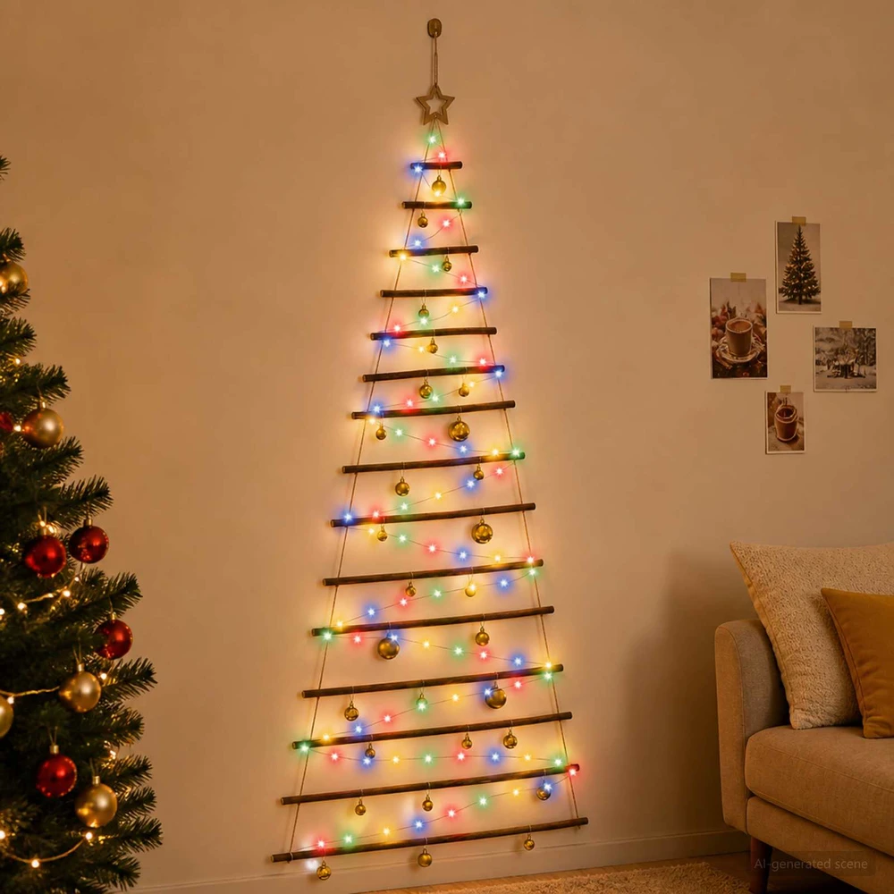 Kabančios Kalėdų eglutės su žaisliukais 210 cm 130 LED