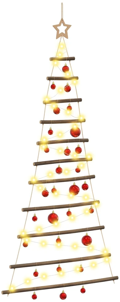 Kabančios Kalėdų eglutės su žaisliukais 150 cm 80 LED