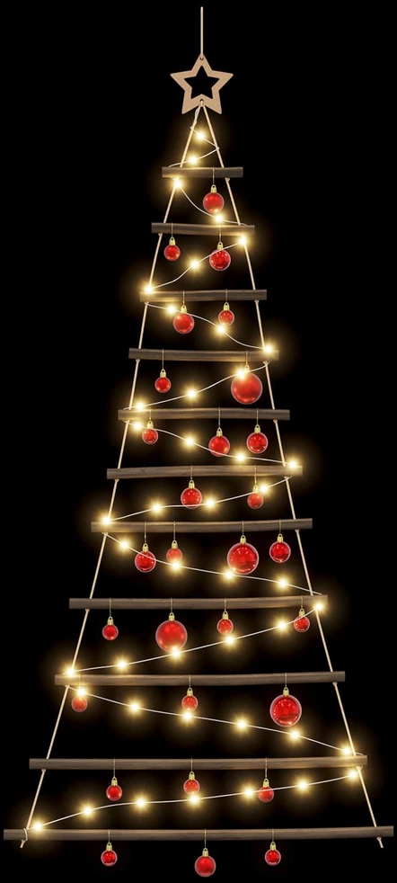 Kabančios Kalėdų eglutės su žaisliukais 150 cm 80 LED