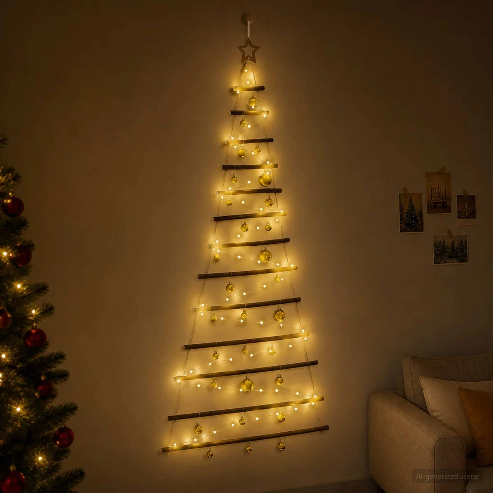 Kabančios Kalėdų eglutės su žaisliukais 180 cm 100 LED