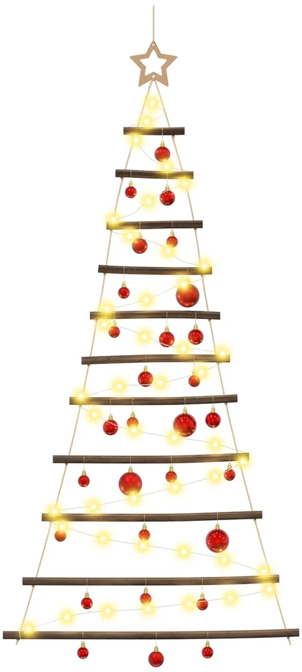 Kabančios Kalėdų eglutės su žaisliukais 150 cm 80 LED