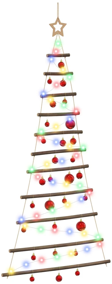 Kabančios Kalėdų eglutės su žaisliukais 150 cm 80 LED