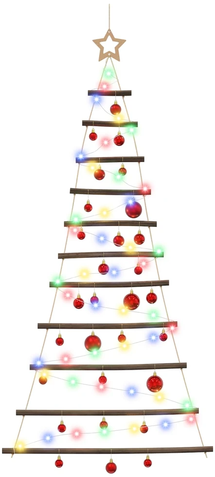Kabančios Kalėdų eglutės su žaisliukais 150 cm 80 LED