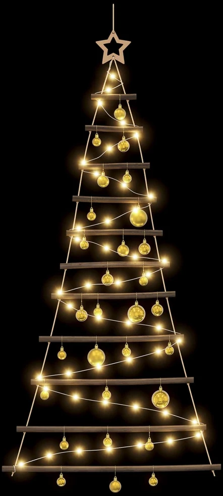 Kabančios Kalėdų eglutės su žaisliukais 150 cm 80 LED