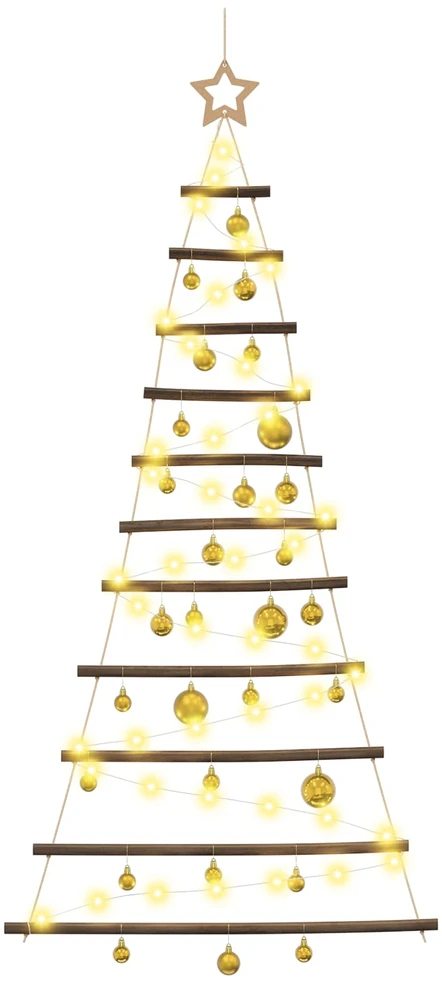 Kabančios Kalėdų eglutės su žaisliukais 150 cm 80 LED