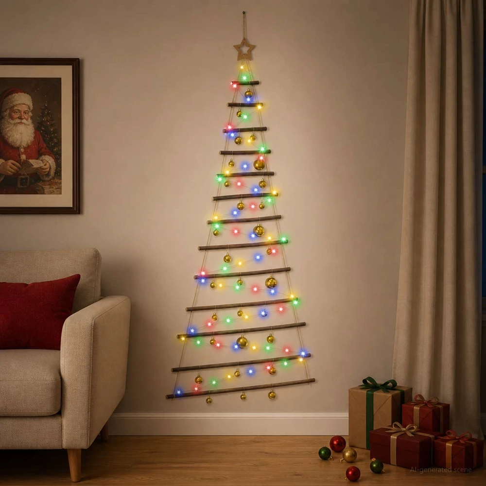 Kabančios Kalėdų eglutės su žaisliukais 180 cm 100 LED