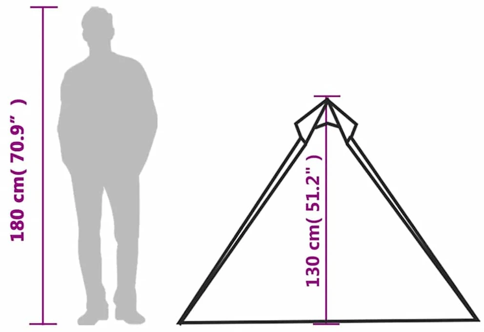 Stovyklavimo palapinė, oranžinė, vienvietė, tipi dizaino