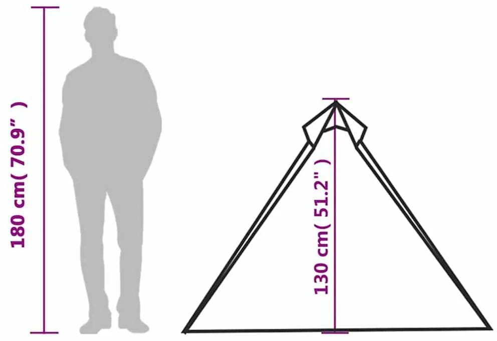 Stovyklavimo palapinė, oranžinė, vienvietė, tipi dizaino