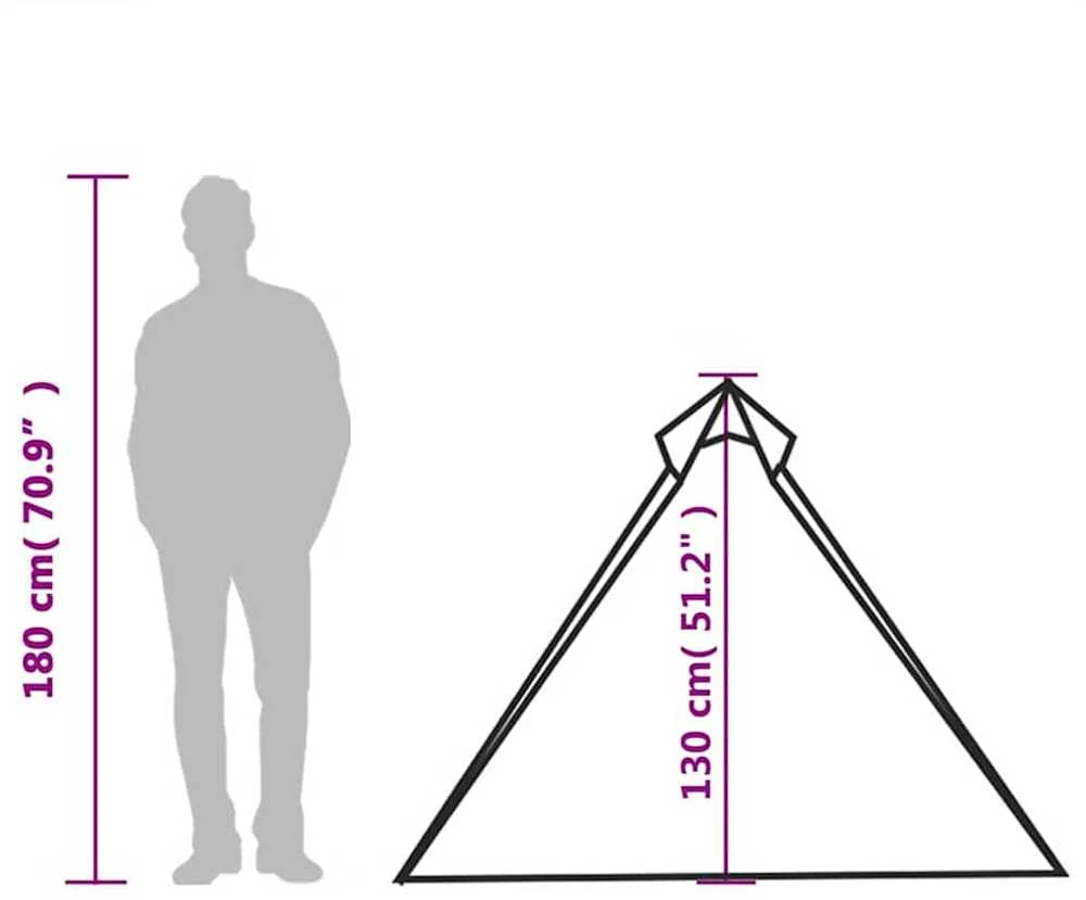 Stovyklavimo palapinė, žalia, vienvietė, tipi dizaino