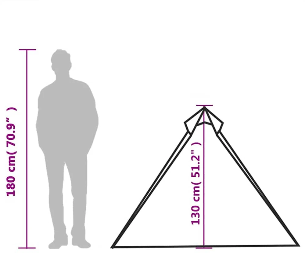 Stovyklavimo palapinė, žalia, vienvietė, tipi dizaino
