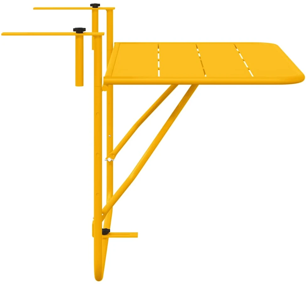 Kabantis balkono stalas Geltona 60 x 39 x 65 cm Plienas