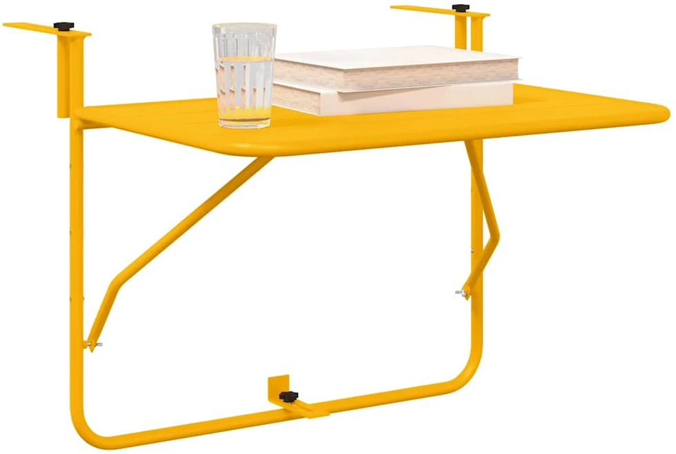 Kabantis balkono stalas Geltona 60 x 39 x 65 cm Plienas
