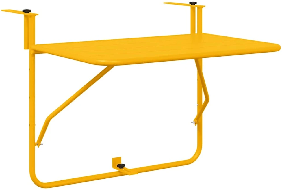 Kabantis balkono stalas Geltona 60 x 39 x 65 cm Plienas