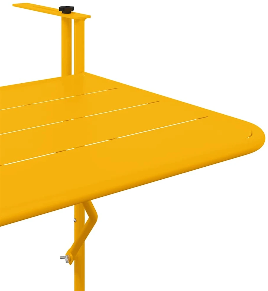 Kabantis balkono stalas Geltona 60 x 39 x 65 cm Plienas