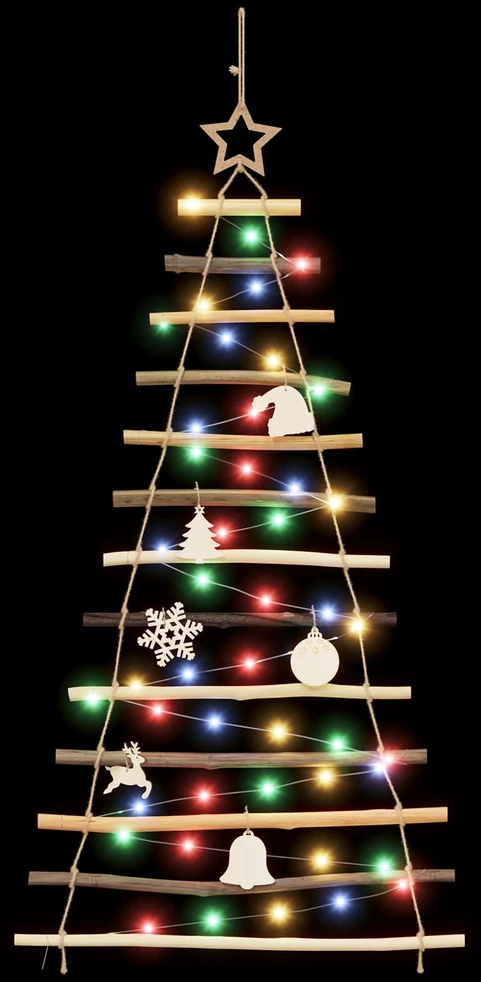 Kabantis Kalėdų medis 120 cm 50 LED Įvairių spalvų