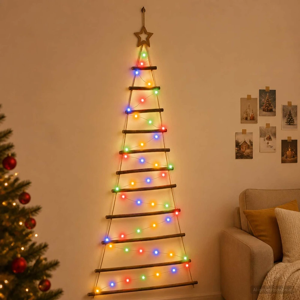 Kabantis Kalėdų medis 150 cm 80 LED Įvairių spalvų
