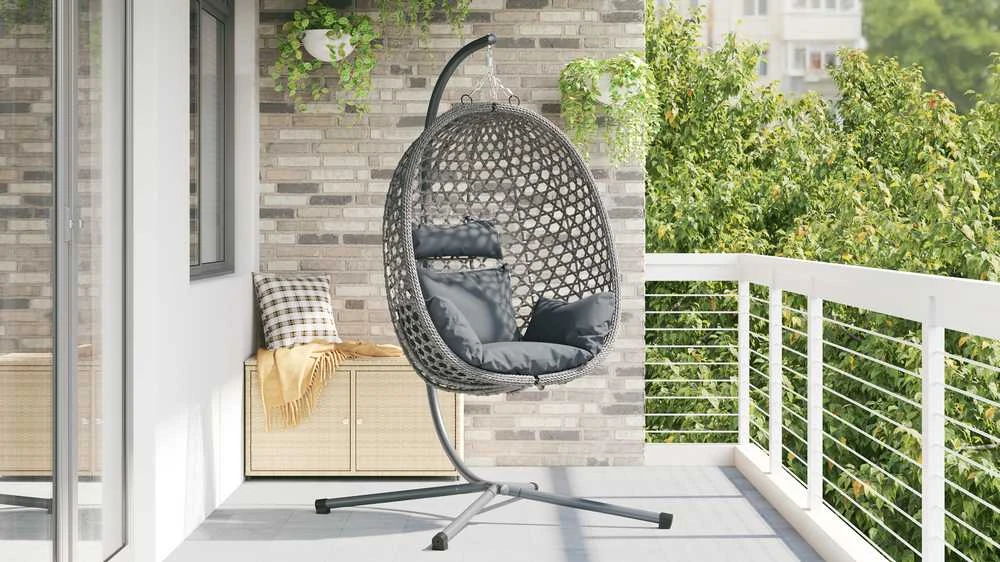 Kabantis kiaušinis poliratanas 104 x 100 x 191 cm
