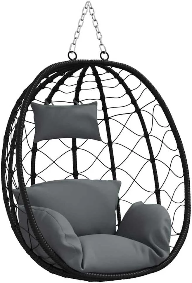 Kabantis kiaušinis poliratanas 91,5 x 54,5 x 107 cm Antracito